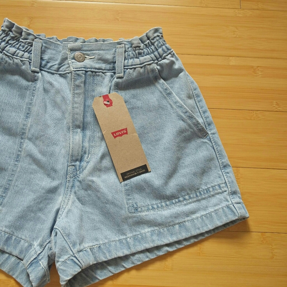 -NWT- Levi's High Waisted A Line Shorts 24 - Picture 7 of 14
